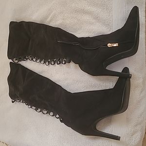 Black knee high heels